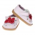 Pantofi 7.5cm pe ROZ cu fundita rosie cu buline Pantofi 7.5cm pe ROZ cu fundita rosie cu buline