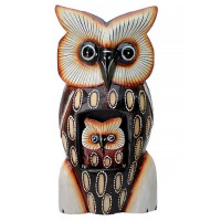 Bufnita cu pui sculptura originala din lemn Bufnita cu pui sculptura originala din lemn