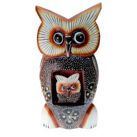 Bufnita cu pui sculptura originala din lemn Bufnita cu pui sculptura originala din lemn