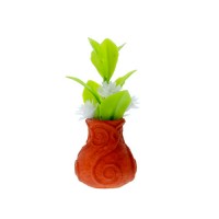 Vaza stil teracota cu plante miniaturale