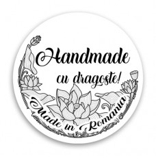 Etichete adezive  Handmade cu dragoste 40mm 50bc
