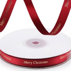 Panglica Satin Merry Christmas 22.5m Bordo 1m Panglica Satin Merry Christmas 22.5m Bordo 1m