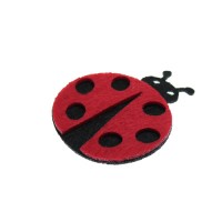 Ornament textil buburuza 7cm Ornament textil buburuza 7cm