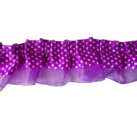 Panglica/tulle plisata  buline  latime 4cm 1m