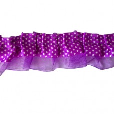Panglica/tulle plisata  buline  latime 4cm 1m
