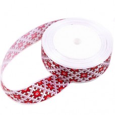Panglica Traditionala pe Rosu 2.5cm latime
