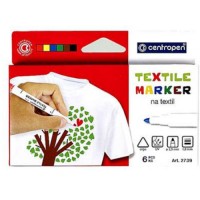Set 6 markere pentru textile Centropen, varf 1.8 mm Set 6 markere pentru textile Centropen, varf 1.8 mm